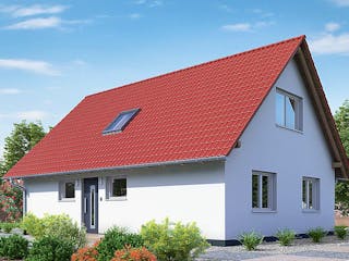 Fertighaus HAUS A77-112-G von EBH Haus Schlüsselfertig ab 318800€, Satteldach-Klassiker Außenansicht 2