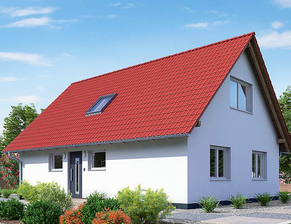 Fertighaus HAUS A77-112-G von EBH Haus Schlüsselfertig ab 292100€, Satteldach-Klassiker Außenansicht 2