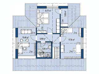 Fertighaus HAUS A77-112-G von EBH Haus Schlüsselfertig ab 306500€, Satteldach-Klassiker Grundriss 2