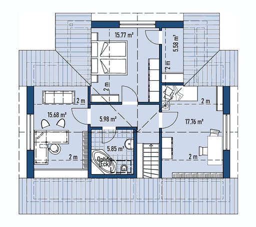 Fertighaus HAUS A77-112-G von EBH Haus Schlüsselfertig ab 286300€, Satteldach-Klassiker Grundriss 2