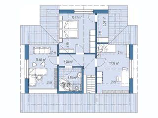 Fertighaus HAUS A77-112-G von EBH Haus Schlüsselfertig ab 318800€, Satteldach-Klassiker Grundriss 2