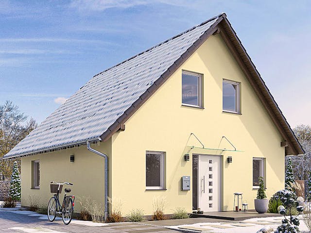 Fertighaus Einfamilienhaus A82-94 von EBH Haus Schlüsselfertig ab 250600€, Satteldach-Klassiker Außenansicht 1