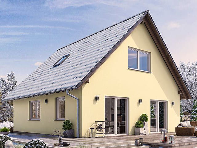 Fertighaus HAUS A82-94 von EBH Haus Schlüsselfertig ab 233900€, Satteldach-Klassiker Außenansicht 2