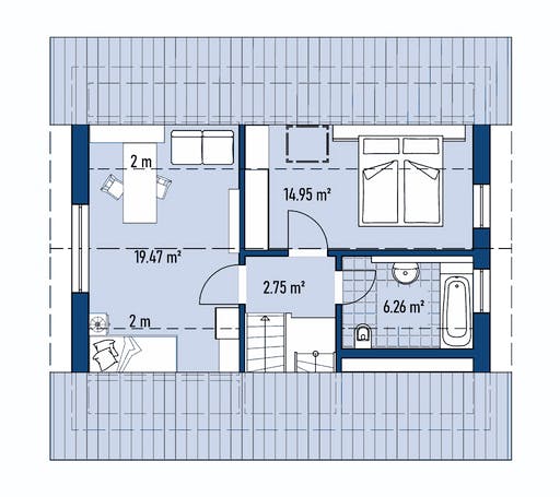 Fertighaus HAUS A82-94 von EBH Haus Schlüsselfertig ab 216700€, Satteldach-Klassiker Grundriss 2