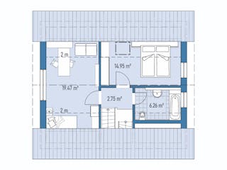 Fertighaus Einfamilienhaus A82-94 von EBH Haus Schlüsselfertig ab 250600€, Satteldach-Klassiker Grundriss 2