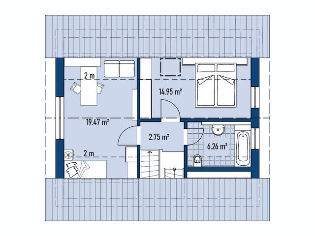 Fertighaus HAUS A82-94 von EBH Haus Schlüsselfertig ab 227000€, Satteldach-Klassiker Grundriss 2