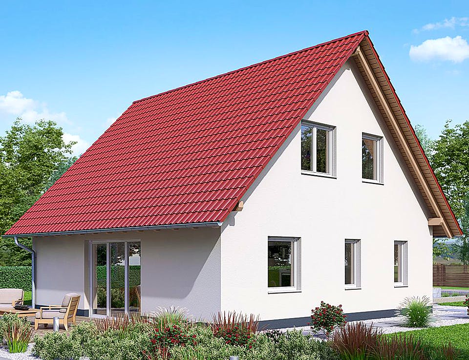 Fertighaus HAUS A88-88 von EBH Haus Schlüsselfertig ab 225000€, Satteldach-Klassiker Außenansicht 1