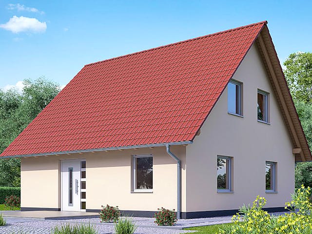 Fertighaus HAUS A88-88 von EBH Haus Schlüsselfertig ab 236200€, Satteldach-Klassiker Außenansicht 2