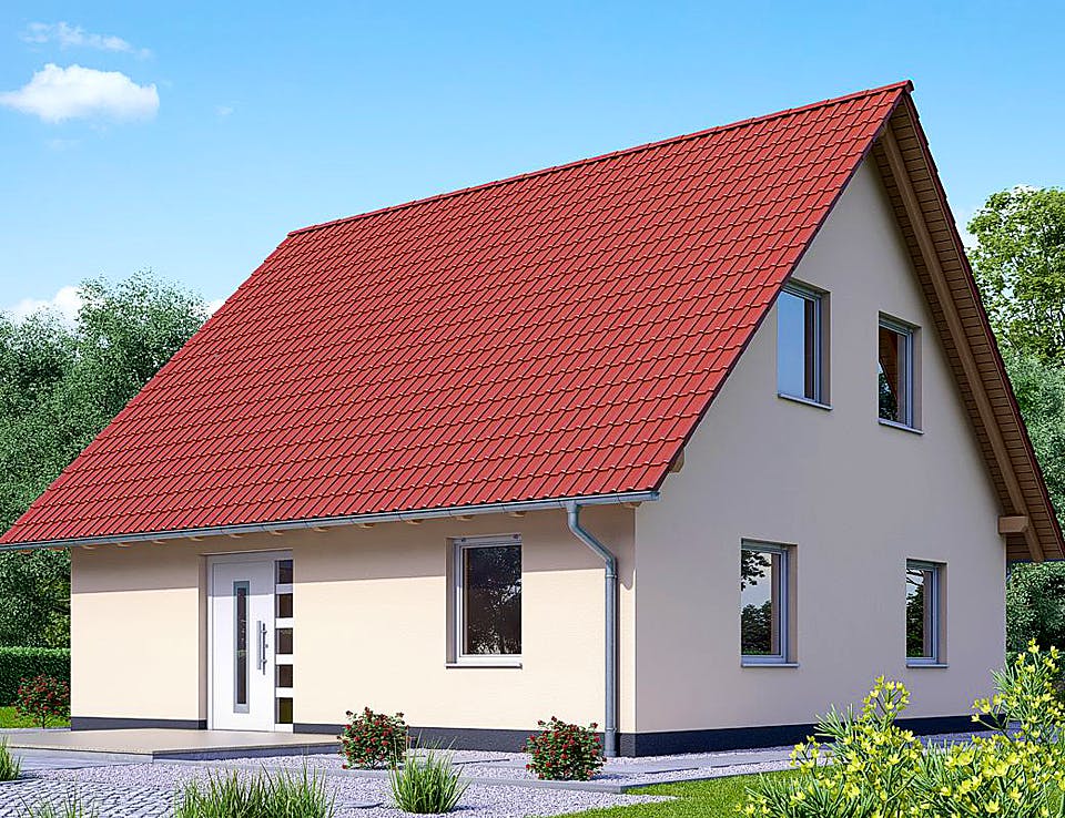 Fertighaus HAUS A88-88 von EBH Haus Schlüsselfertig ab 225000€, Satteldach-Klassiker Außenansicht 2