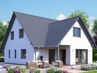 Fertighaus HAUS A94-106-G von EBH Haus Schlüsselfertig ab 329100€, Satteldach-Klassiker Außenansicht 1