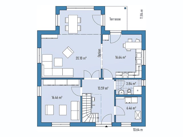 Fertighaus HAUS A94-106-G von EBH Haus Schlüsselfertig ab 342300€, Satteldach-Klassiker Grundriss 1 Fertighaus HAUS A94-106-G von EBH Haus Schlüsselfertig ab 342300€, Satteldach-Klassiker Grundriss 1