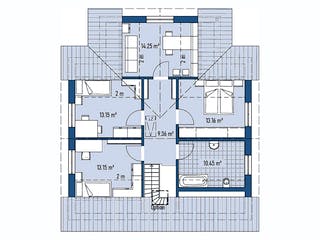 Fertighaus HAUS A94-106-G von EBH Haus Schlüsselfertig ab 329100€, Satteldach-Klassiker Grundriss 2