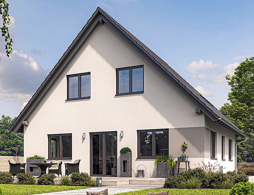 Fertighaus HAUS A94-94 von EBH Haus Schlüsselfertig ab 251000€, Satteldach-Klassiker Außenansicht 2