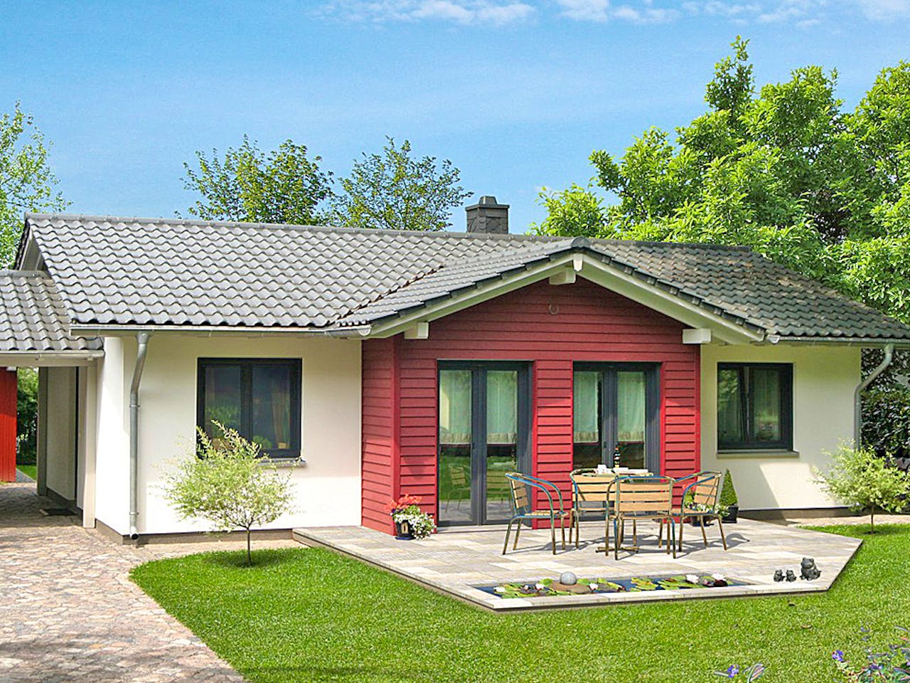 Fertighaus BUNGALOW B82-118-G von EBH Haus Schlüsselfertig ab 210600€, Bungalow Außenansicht 1