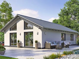 Fertighaus BUNGALOW B82-130 von EBH Haus Schlüsselfertig ab 212100€, Satteldach-Klassiker Außenansicht 1
