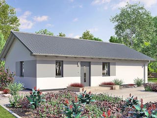 Fertighaus Bungalow B82-130 von EBH Haus Schlüsselfertig ab 227300€, Bungalow Außenansicht 2