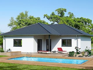 Fertighaus BUNGALOW B88-124-TE von EBH Haus Schlüsselfertig ab 256900€, Bungalow Außenansicht 1