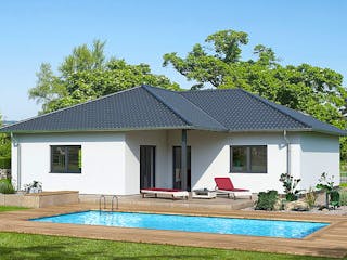 Fertighaus BUNGALOW B88-124-TE von EBH Haus Schlüsselfertig ab 267200€, Bungalow Außenansicht 1