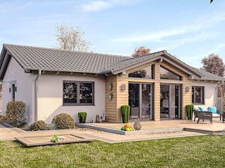Fertighaus Bungalow B88-130-G von EBH Haus Schlüsselfertig ab 254700€, Bungalow Außenansicht 1