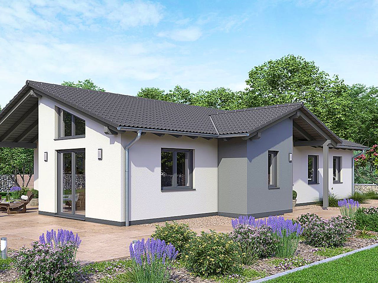 Fertighaus BUNGALOW B88-150-G von EBH Haus Schlüsselfertig ab 258200€, Bungalow Außenansicht 1