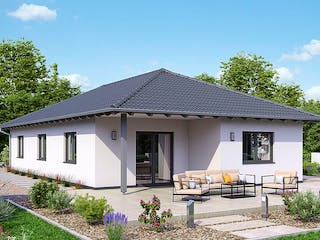 Fertighaus BUNGALOW B88-150-TE von EBH Haus Schlüsselfertig ab 257900€, Bungalow Außenansicht 1