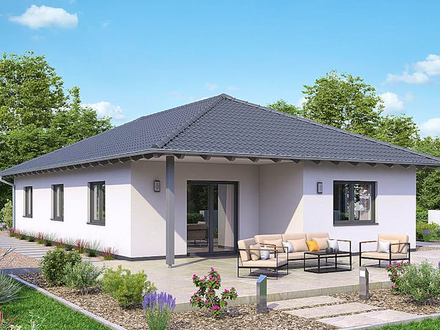 Fertighaus BUNGALOW B88-150-TE von EBH Haus Schlüsselfertig ab 268300€, Bungalow Außenansicht 1