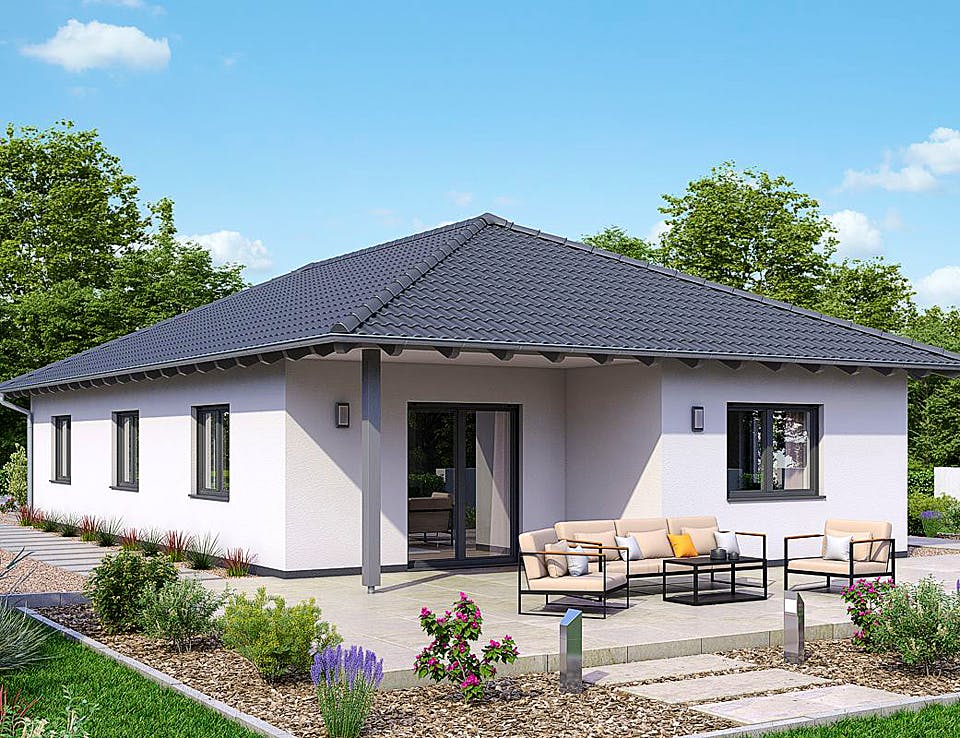 Fertighaus BUNGALOW B88-150-TE von EBH Haus Schlüsselfertig ab 248700€, Bungalow Außenansicht 1