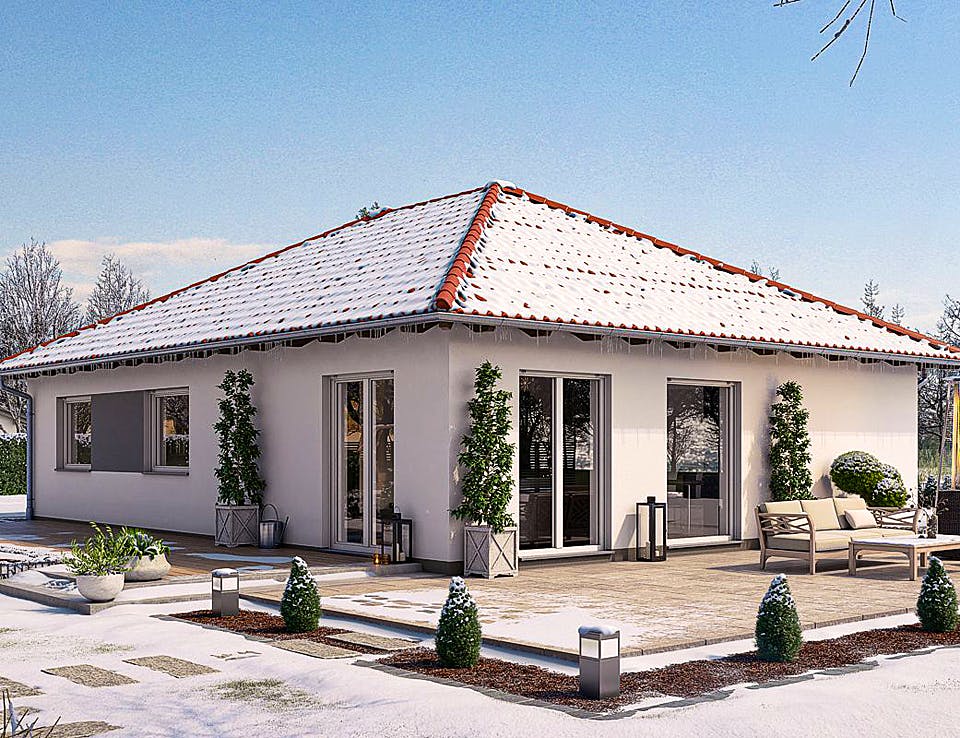 Fertighaus BUNGALOW B94-124 von EBH Haus Schlüsselfertig ab 220000€, Bungalow Außenansicht 1