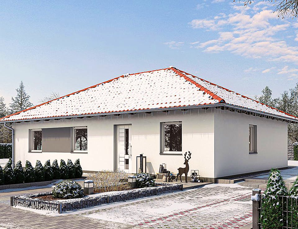 Fertighaus BUNGALOW B94-124 von EBH Haus Schlüsselfertig ab 220000€, Bungalow Außenansicht 2