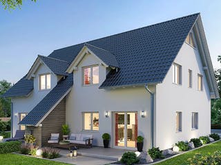 Fertighaus ZWEIFAMILIENHAUS D106-139-2G von EBH Haus Schlüsselfertig ab 596900€, Satteldach-Klassiker Außenansicht 1