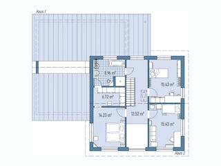 Fertighaus ZWEIFAMILIENHAUS D138-157 von EBH Haus Schlüsselfertig ab 492800€, Satteldach-Klassiker Grundriss 2