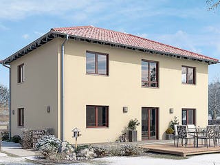 Fertighaus ZWEIFAMILIENHAUS D88-118-WD von EBH Haus Schlüsselfertig ab 368300€, Stadtvilla Außenansicht 1
