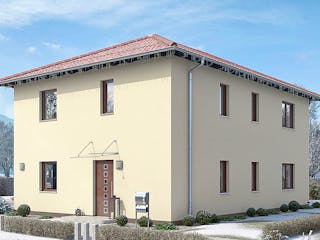 Fertighaus ZWEIFAMILIENHAUS D88-118-WD von EBH Haus Schlüsselfertig ab 383100€, Stadtvilla Außenansicht 2