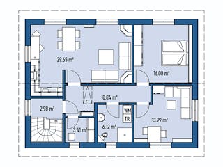 Fertighaus ZWEIFAMILIENHAUS D88-118-WD von EBH Haus Schlüsselfertig ab 368300€, Stadtvilla Grundriss 2
