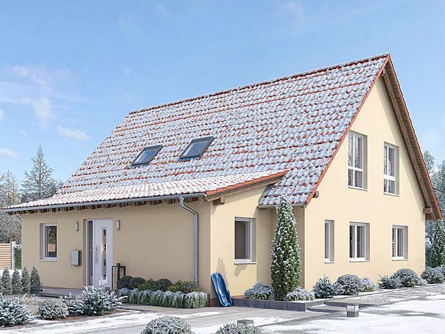 Fertighaus ZWEIFAMILIENHAUS D94-121-TE von EBH Haus Schlüsselfertig ab 401700€, Satteldach-Klassiker Außenansicht 1 Fertighaus ZWEIFAMILIENHAUS D94-121-TE von EBH Haus Schlüsselfertig ab 401700€, Satteldach-Klassiker Außenansicht 1