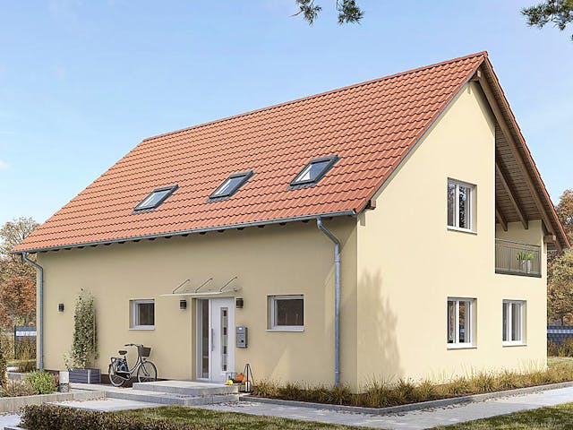 Fertighaus ZWEIFAMILIENHAUS D94-130-G von EBH Haus Schlüsselfertig ab 412200€, Satteldach-Klassiker Außenansicht 2