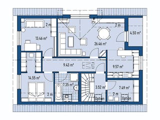 Fertighaus ZWEIFAMILIENHAUS D94-130-G von EBH Haus Schlüsselfertig ab 412200€, Satteldach-Klassiker Grundriss 2