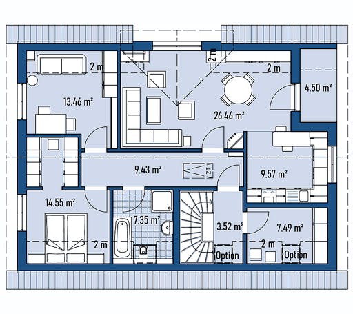 Fertighaus ZWEIFAMILIENHAUS D94-130-G von EBH Haus Schlüsselfertig ab 394600€, Satteldach-Klassiker Grundriss 2