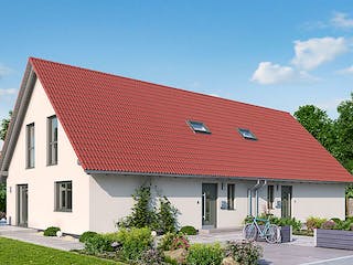 Fertighaus ZWEIFAMILIENHAUS D94-186 von EBH Haus Schlüsselfertig ab 532300€, Satteldach-Klassiker Außenansicht 1