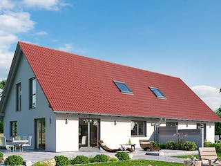 Fertighaus ZWEIFAMILIENHAUS D94-186 von EBH Haus Schlüsselfertig ab 532300€, Satteldach-Klassiker Außenansicht 2