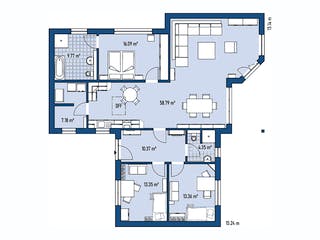 Fertighaus BUNGALOW EICHWALDE von EBH Haus Schlüsselfertig ab 301300€, Bungalow Grundriss 1