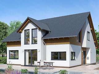 Fertighaus HAUS GROSSBEEREN von EBH Haus Schlüsselfertig ab 362400€, Satteldach-Klassiker Außenansicht 1