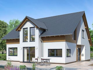 Fertighaus HAUS GROSSBEEREN von EBH Haus Schlüsselfertig ab 376900€, Satteldach-Klassiker Außenansicht 1