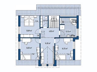 Fertighaus HAUS GROSSBEEREN von EBH Haus Schlüsselfertig ab 362400€, Satteldach-Klassiker Grundriss 2