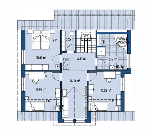 Fertighaus HAUS GROSSBEEREN von EBH Haus Schlüsselfertig ab 339700€, Satteldach-Klassiker Grundriss 2