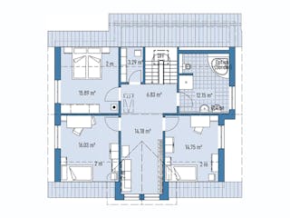 Fertighaus HAUS GROSSBEEREN von EBH Haus Schlüsselfertig ab 376900€, Satteldach-Klassiker Grundriss 2