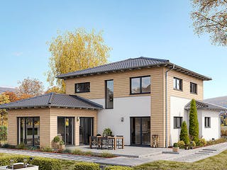 Fertighaus STADTVILLA LINDA von EBH Haus Schlüsselfertig ab 367000€, Stadtvilla Außenansicht 1