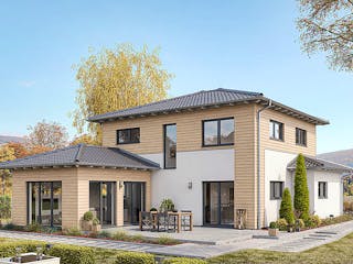 Fertighaus STADTVILLA LINDA von EBH Haus Schlüsselfertig ab 381700€, Stadtvilla Außenansicht 1