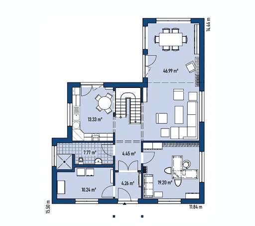 Fertighaus STADTVILLA LINDA von EBH Haus Schlüsselfertig ab 352200€, Stadtvilla Grundriss 1