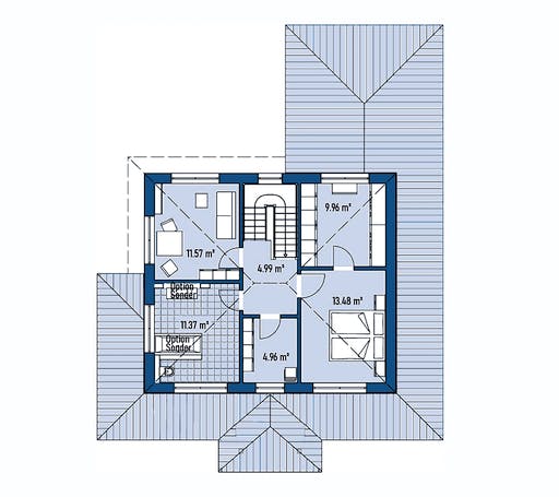 Fertighaus STADTVILLA LINDA von EBH Haus Schlüsselfertig ab 352200€, Stadtvilla Grundriss 2